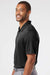 Adidas A480 Mens Floating 3 Stripes UPF 50+ Short Sleeve Polo Shirt Black Model Side