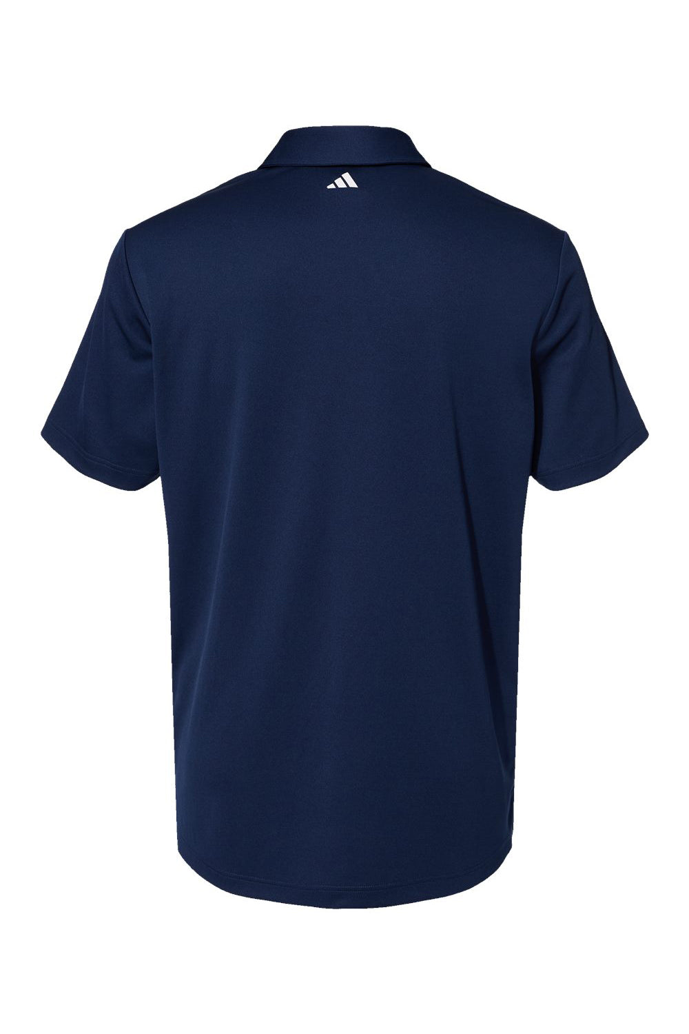 Adidas A480 Mens Floating 3 Stripes UPF 50+ Short Sleeve Polo Shirt Team Navy Blue/White Flat Back