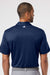 Adidas A480 Mens Floating 3 Stripes UPF 50+ Short Sleeve Polo Shirt Team Navy Blue/White Model Back