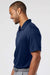 Adidas A480 Mens Floating 3 Stripes UPF 50+ Short Sleeve Polo Shirt Team Navy Blue/White Model Side