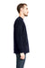 Next Level 9001 Mens Fleece Crewneck Sweatshirt w/ Pouch Pocket Midnight Navy Blue Model Side