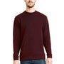 Next Level Mens Fleece Crewneck Sweatshirt w/ Pouch Pocket - Maroon