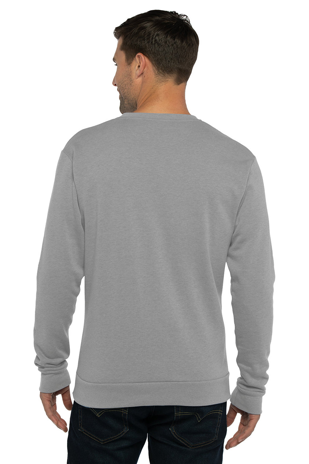 Next Level 9002NL Mens PCH Crewneck Sweatshirt Heather Grey Model Back