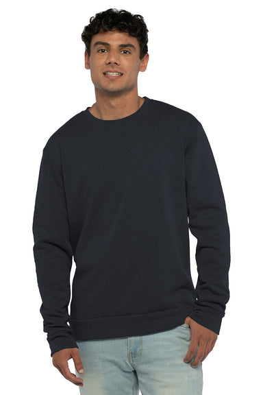 Next Level 9002NL Mens PCH Crewneck Sweatshirt Heather Midnight Navy Blue Model Front