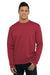 Next Level 9002NL Mens PCH Crewneck Sweatshirt Heather Cardinal Red Model Front