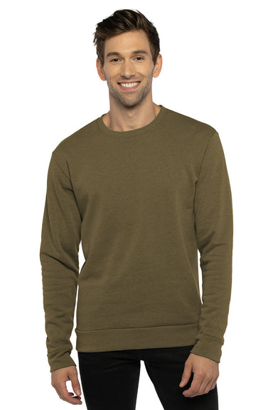 Next Level 9002NL Mens PCH Crewneck Sweatshirt Heather Military Green Model Front