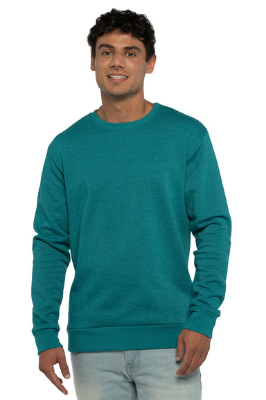 Next Level 9002NL Mens PCH Crewneck Sweatshirt Heather Teal Green Model Front