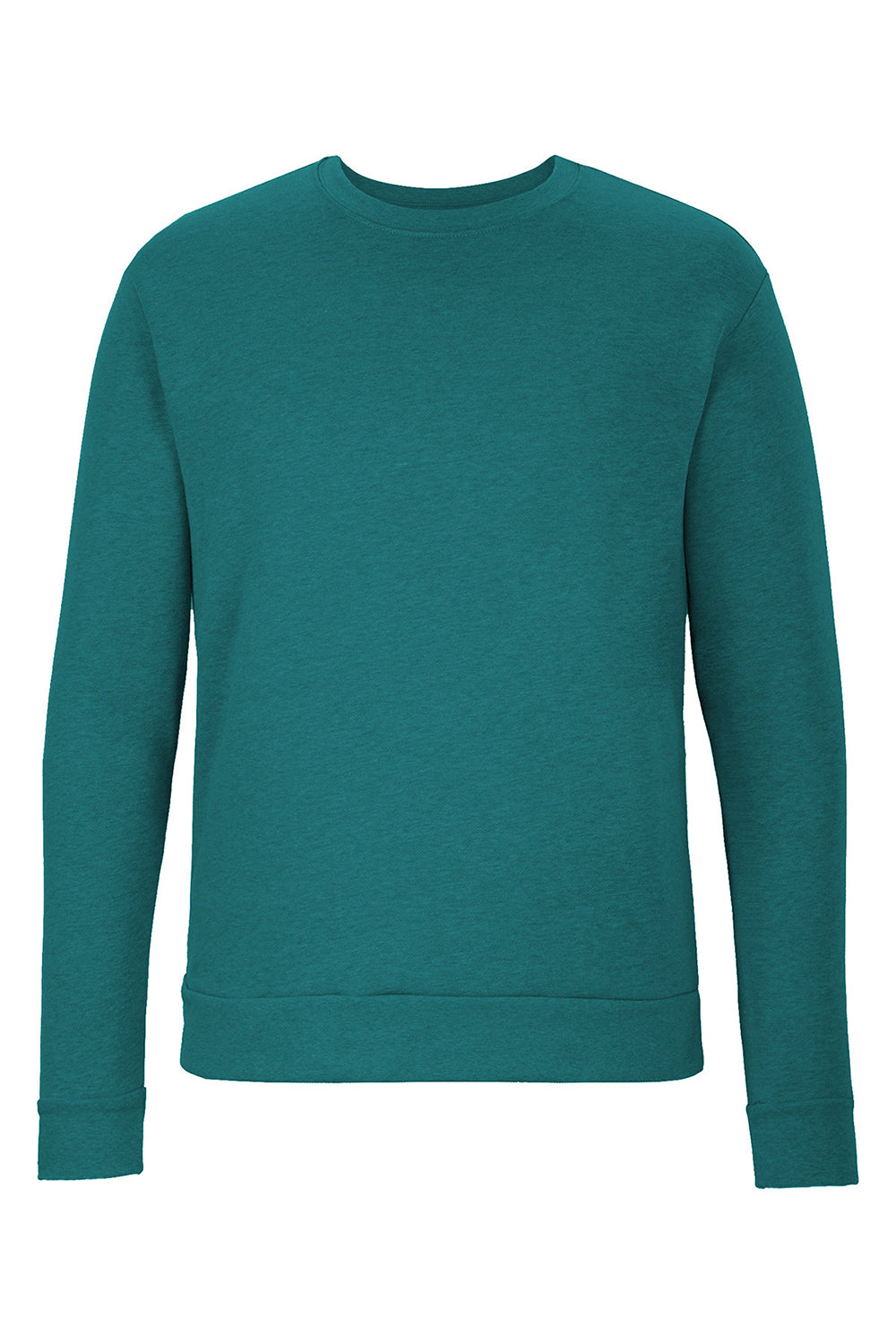 Next Level 9002NL Mens PCH Crewneck Sweatshirt Heather Teal Green Flat Front