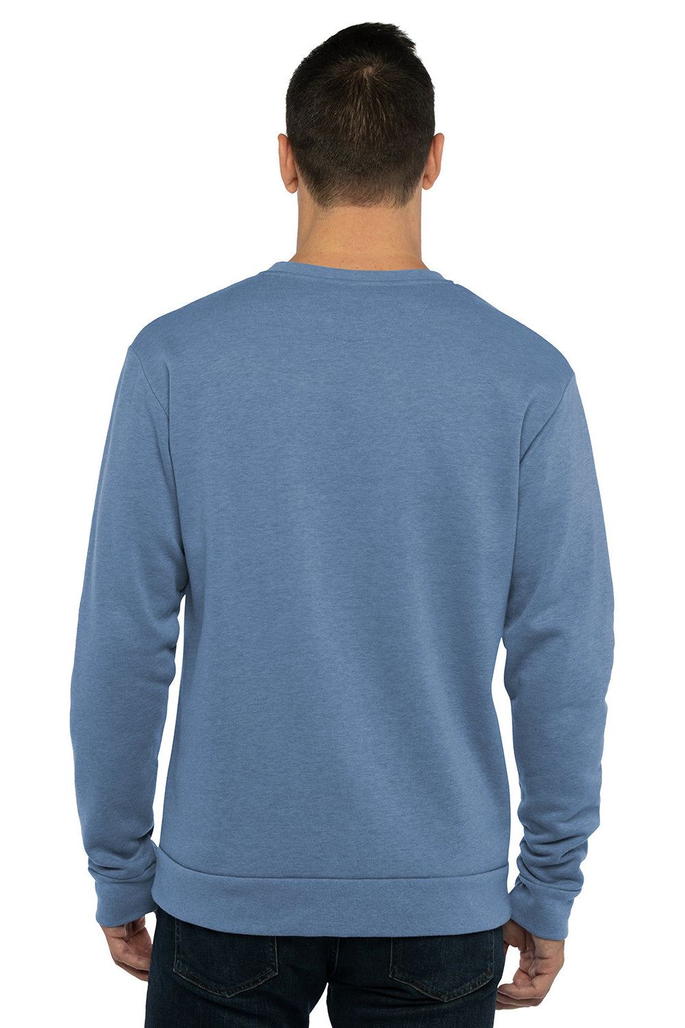 Next Level 9002NL Mens PCH Crewneck Sweatshirt Heather Bay Blue Model Back