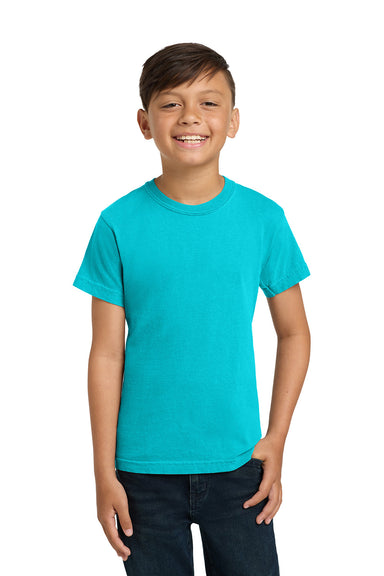 Comfort Colors 9018/C9018 Youth Short Sleeve Crewneck T-Shirt Lagoon Blue Model Front