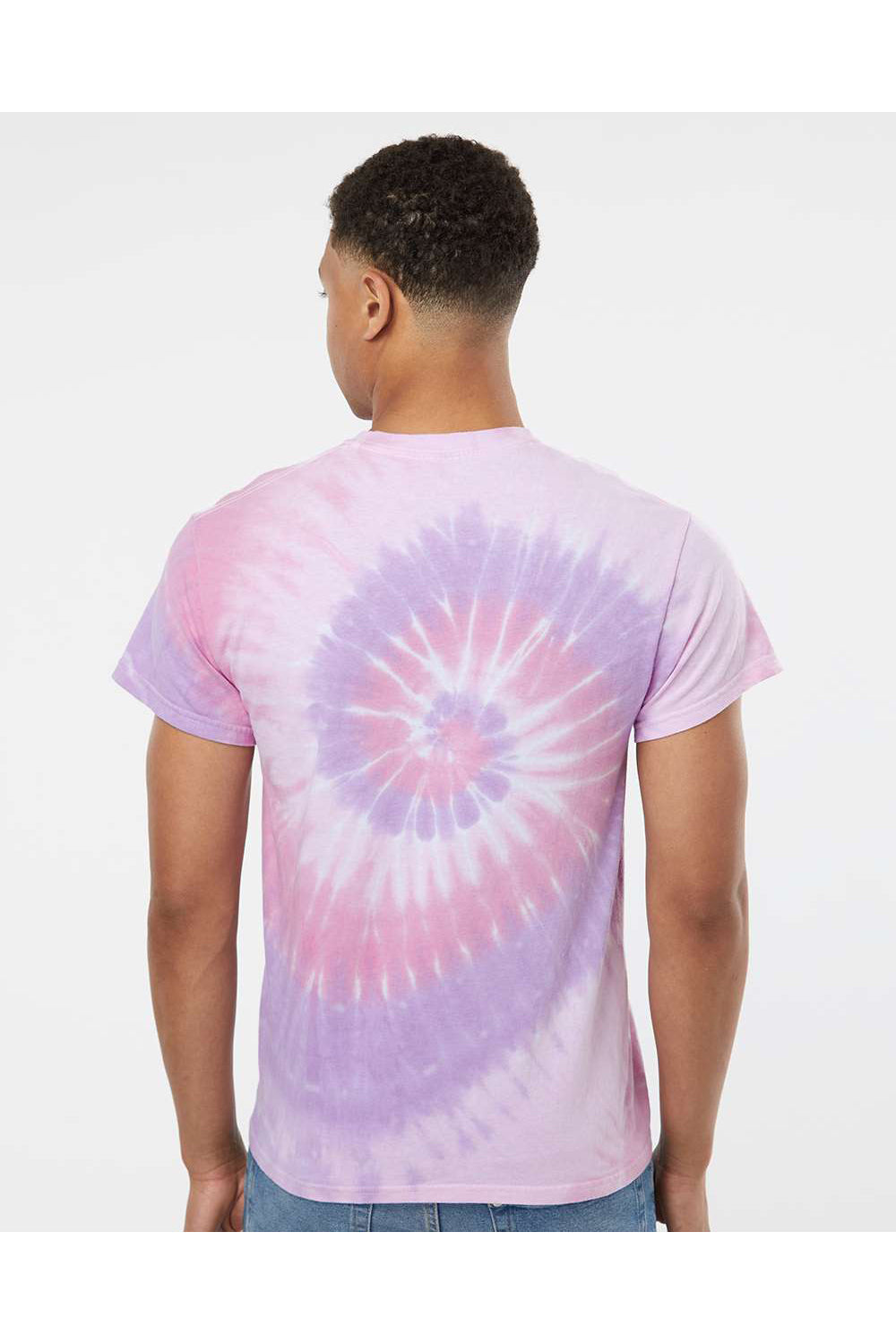 Dyenomite 200TI Mens Tide Tie Dyed Short Sleeve Crewneck T-Shirt Sweetheart Model Back