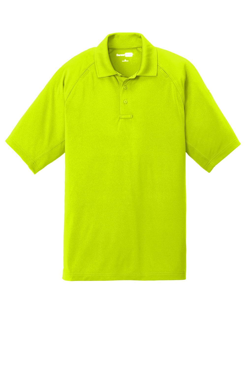 CornerStone CS420 Mens Select Tactical Moisture Wicking Short Sleeve Polo Shirt Safety Yellow Flat Front