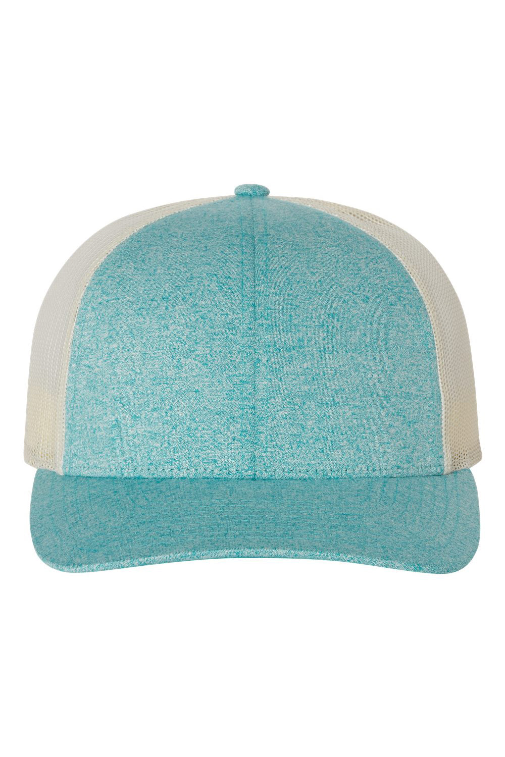 Richardson 115CH Mens Low Pro Heather Trucker Hat Heather Teal Green/Birch Flat Front