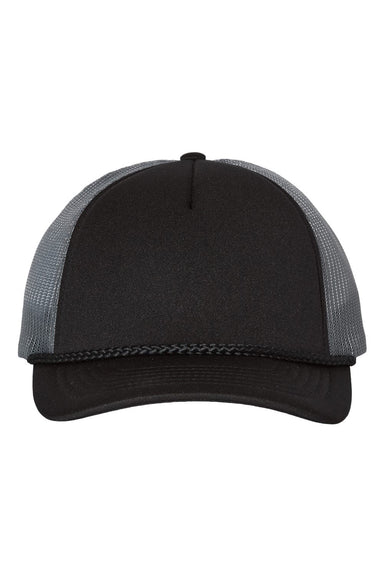 Richardson 213 Mens Low Pro Foamie Trucker Hat Black/Charcoal Grey/Black Flat Front