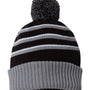 Richardson Mens Pom Cuffed Beanie - Black/Grey/White - NEW