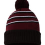 Richardson Mens Pom Cuffed Beanie - Maroon/Black/White - NEW