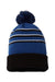 Richardson 134 Mens Pom Cuffed Beanie Royal Blue/Black/White Flat Front