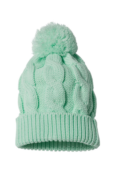 Richardson 141R Mens Chunk Twist Cuffed Beanie Seafoam Green Flat Front