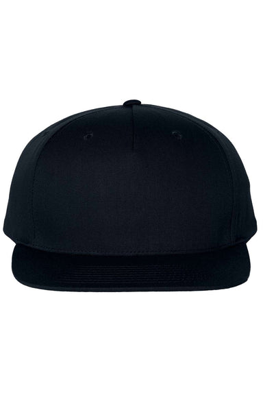 Richardson 255 Mens Pinch Front Structured Snapback Trucker Hat Black Flat Front