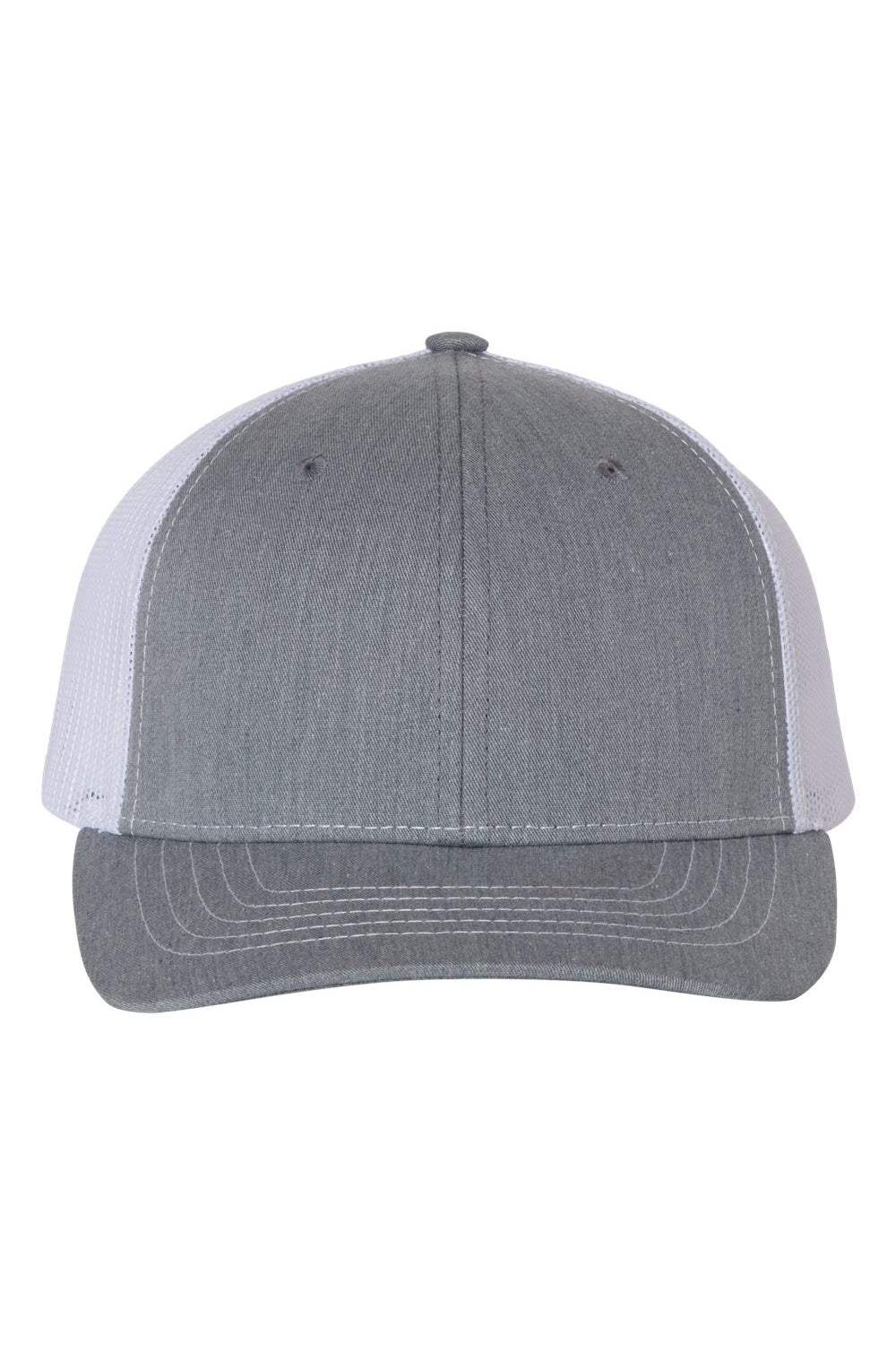 Richardson 112Y Youth Trucker Snapback Hat Heather Grey/White Flat Front