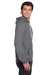 Jerzees 90M/90MR Mens Vintage Snow French Terry Hooded Sweatshirt Hoodie w/ Pouch Pocket Heather Charcoal Grey Model Side