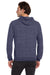 Jerzees 90M/90MR Mens Vintage Snow French Terry Hooded Sweatshirt Hoodie w/ Pouch Pocket Heather Navy Blue Model Back