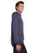 Jerzees 90M/90MR Mens Vintage Snow French Terry Hooded Sweatshirt Hoodie w/ Pouch Pocket Heather Navy Blue Model Side