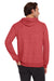 Jerzees 90M/90MR Mens Vintage Snow French Terry Hooded Sweatshirt Hoodie w/ Pouch Pocket Heather Red Model Back