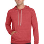 Jerzees Mens Vintage Snow French Terry Hooded Sweatshirt Hoodie w/ Pouch Pocket - Heather Red