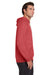 Jerzees 90M/90MR Mens Vintage Snow French Terry Hooded Sweatshirt Hoodie w/ Pouch Pocket Heather Red Model Side