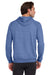 Jerzees 90M/90MR Mens Vintage Snow French Terry Hooded Sweatshirt Hoodie w/ Pouch Pocket Heather Royal Blue Model Back