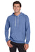 Jerzees 90M/90MR Mens Vintage Snow French Terry Hooded Sweatshirt Hoodie w/ Pouch Pocket Heather Royal Blue Model Front