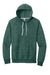 Jerzees 90M/90MR Mens Vintage Snow French Terry Hooded Sweatshirt Hoodie w/ Pouch Pocket Heather Forest Green Flat Front