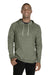 Jerzees 90M/90MR Mens Vintage Snow French Terry Hooded Sweatshirt Hoodie w/ Pouch Pocket Heather Military Green Model Front