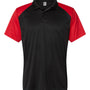 C2 Sport Mens Moisture Wicking Short Sleeve Polo Shirt - Black/Red - Closeout