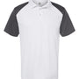 C2 Sport Mens Moisture Wicking Short Sleeve Polo Shirt - White/Graphite - Closeout