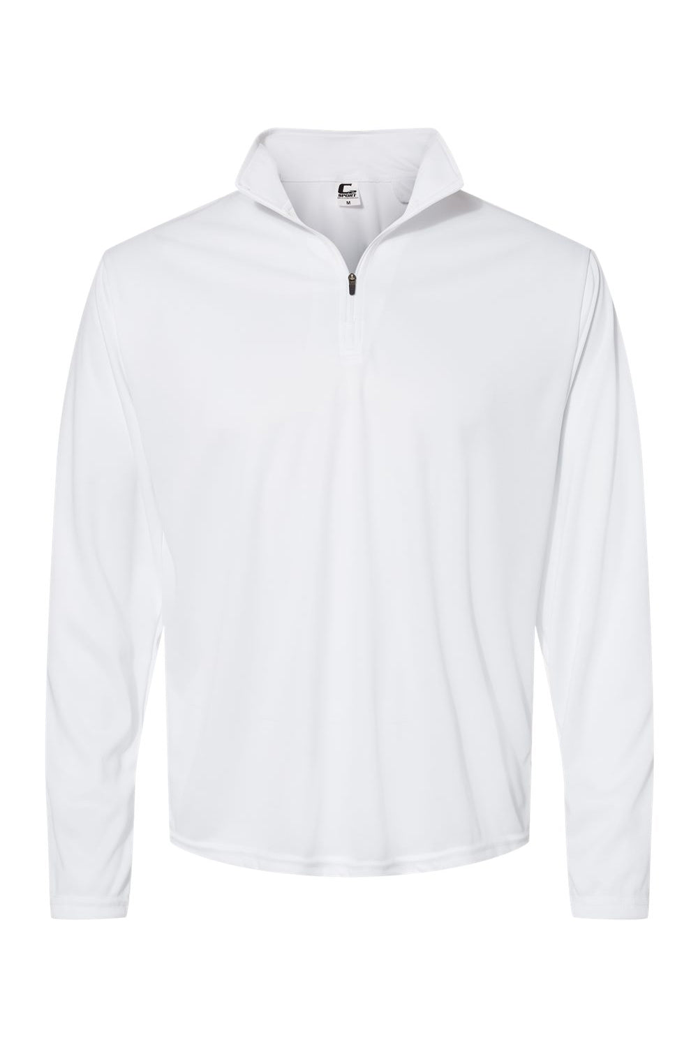 C2 Sport 5102 Mens Moisture Wicking 1/4 Zip Pullover White Flat Front