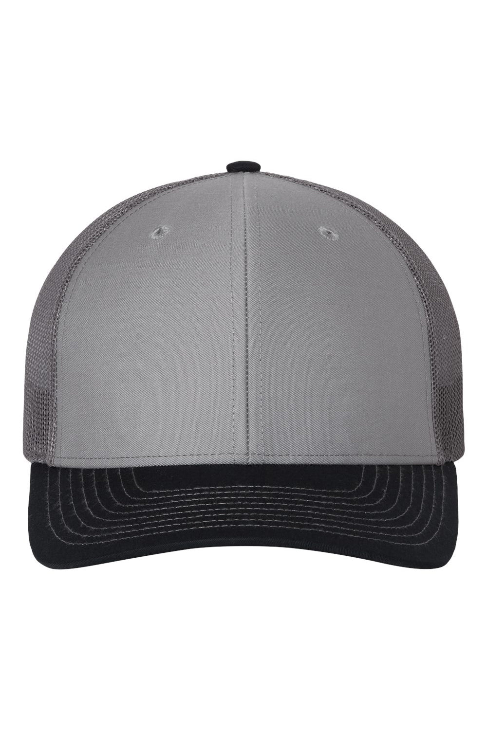 Richardson 112 Mens Snapback Trucker Hat Grey/Charcoal Grey/Navy Blue Flat Front
