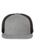 Richardson 511 Mens Wool Blend Flat Bill Trucker Hat Heather Grey/Black Flat Front