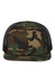 Richardson 511 Mens Wool Blend Flat Bill Trucker Hat Green Camo/Black Flat Front