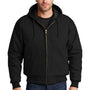 CornerStone Mens Duck Cloth Full Zip Hooded Jacket - Black