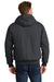 CornerStone J763H/TLJ763H Mens Duck Cloth Full Zip Hooded Jacket Charcoal Grey Model Back