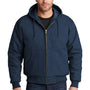 CornerStone Mens Duck Cloth Full Zip Hooded Jacket - Navy Blue