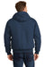 CornerStone J763H/TLJ763H Mens Duck Cloth Full Zip Hooded Jacket Navy Blue Model Back