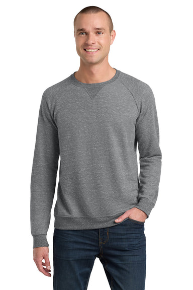 Jerzees 91M/91MR Mens Vintage Snow French Terry Crewneck Sweatshirt Heather Charcoal Grey Model Front