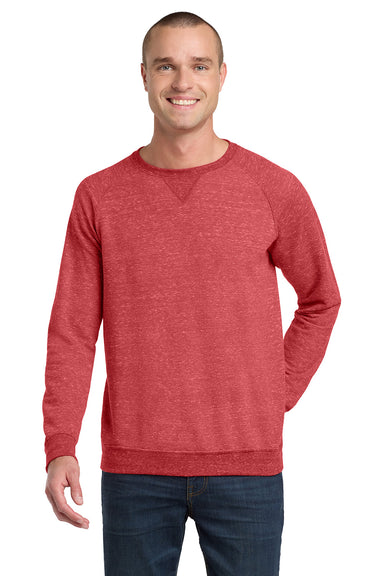 Jerzees 91M/91MR Mens Vintage Snow French Terry Crewneck Sweatshirt Heather Red Model Front