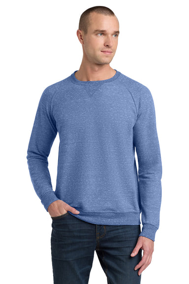 Jerzees 91M/91MR Mens Vintage Snow French Terry Crewneck Sweatshirt Heather Royal Blue Model Front