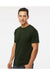 M&O 4800 Mens Gold Soft Touch Short Sleeve Crewneck T-Shirt Forest Green Model Side