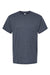 M&O 4800 Mens Gold Soft Touch Short Sleeve Crewneck T-Shirt Heather Navy Blue Flat Front