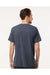 M&O 4800 Mens Gold Soft Touch Short Sleeve Crewneck T-Shirt Heather Navy Blue Model Back